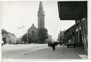Jaunā Sv. Ģertrūdes baznīca, 1930. gadi. Attēls no Latvijas Nacionālās bibliotēkas fondiem.